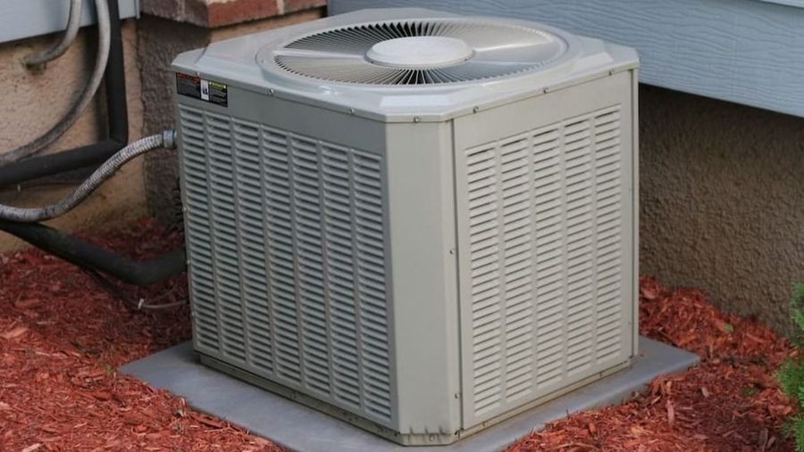 Air conditioner outside a home
